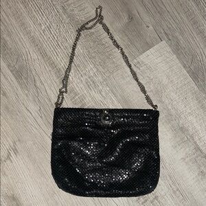 Vintage Whiting and Davis Elegant Black Sequin Chain purse